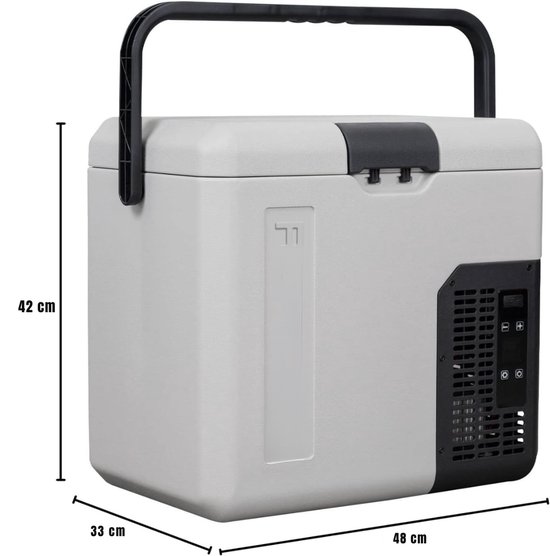 AHD® Koelbox Elektrisch - Compressor Koelbox - Camping Koelkast - Camping Koelkast Electrisch - Grijs - 48cm x 33cm x 42cm van Ahd — afbeelding 2