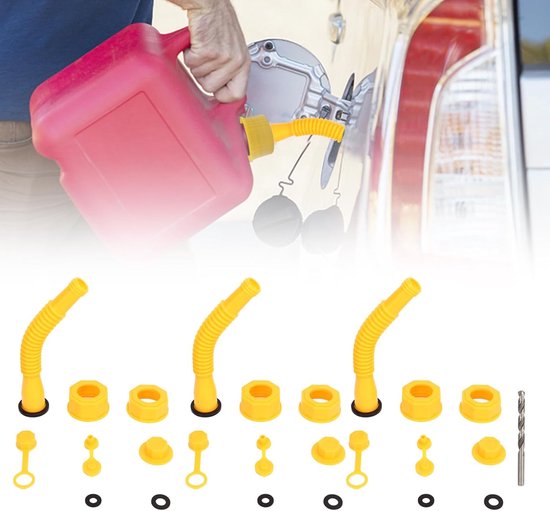 Gasblik Vervangingsset - Brandstofmondstuk Vulslang - Brandstof Bijvullen - Lekvrij Ontwerp - 8 mm boor - Geel — afbeelding 4