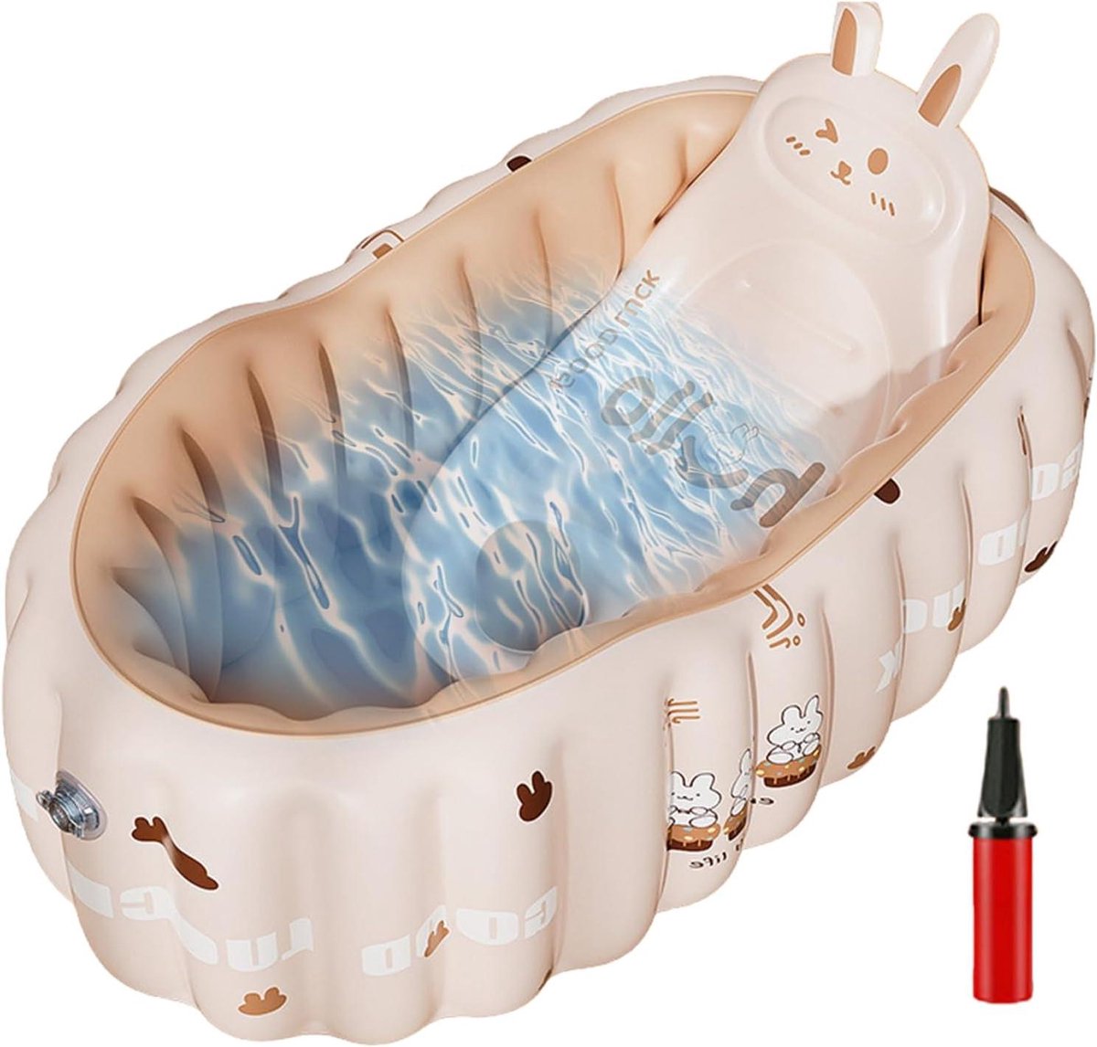 Opblaasbaar Babybad - Draagbaar Badje - Veilig Baden - Ergonomisch Ontwerp - 90 x 58 cm - Konijn