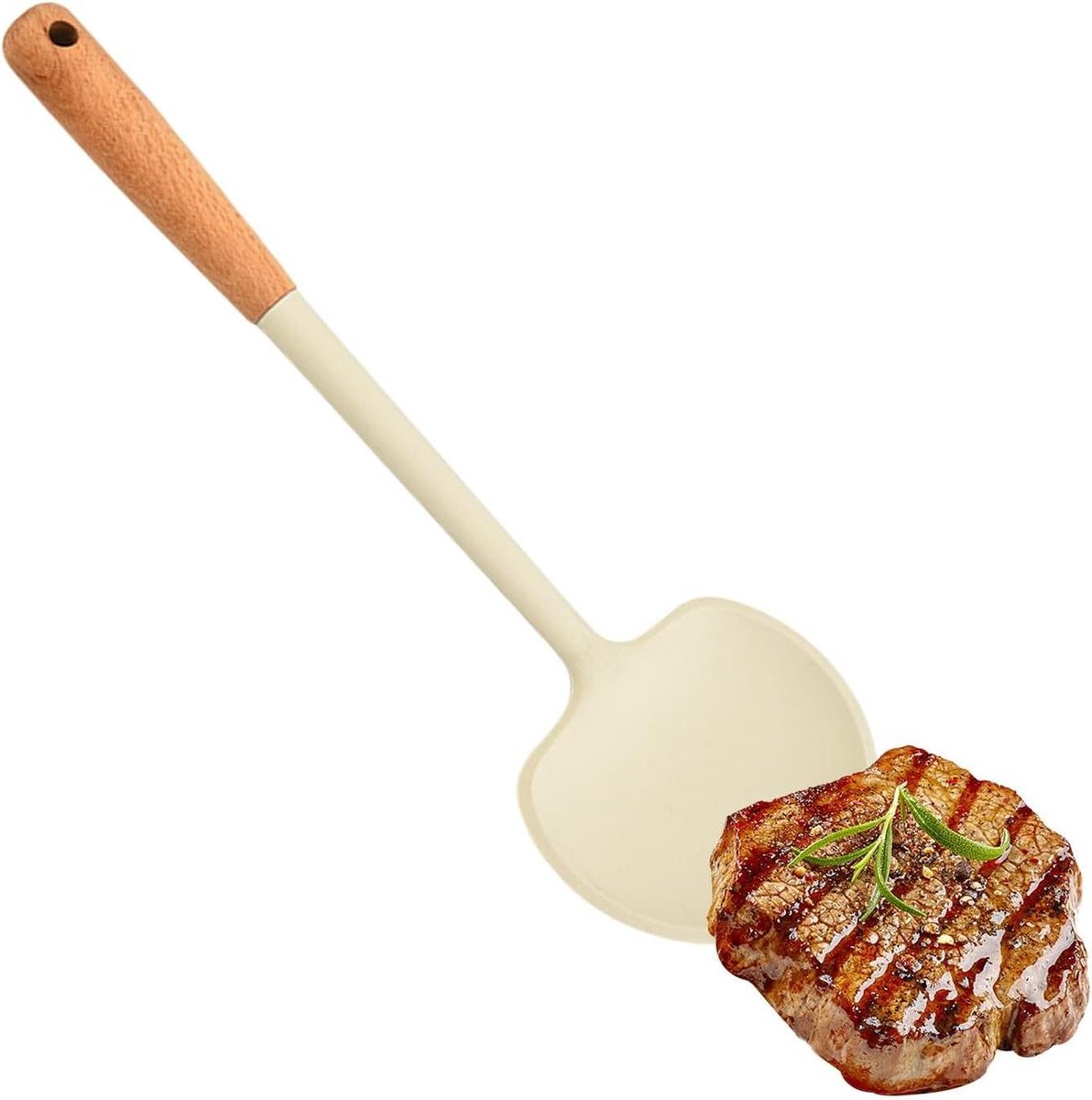 Siliconen Spatel - Keuken Spatel - Bakken en Koken - Hittebestendig Ontwerp - 33.5 cm - Zwart