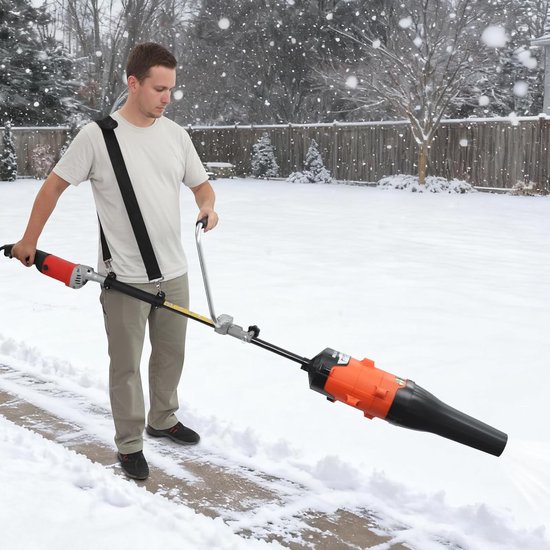 Elektrische veegmachine - Buitenreiniger - Terrassen reinigen - 2-in-1 functie - 55 cm werkbreedte - Zwart rood — afbeelding 2