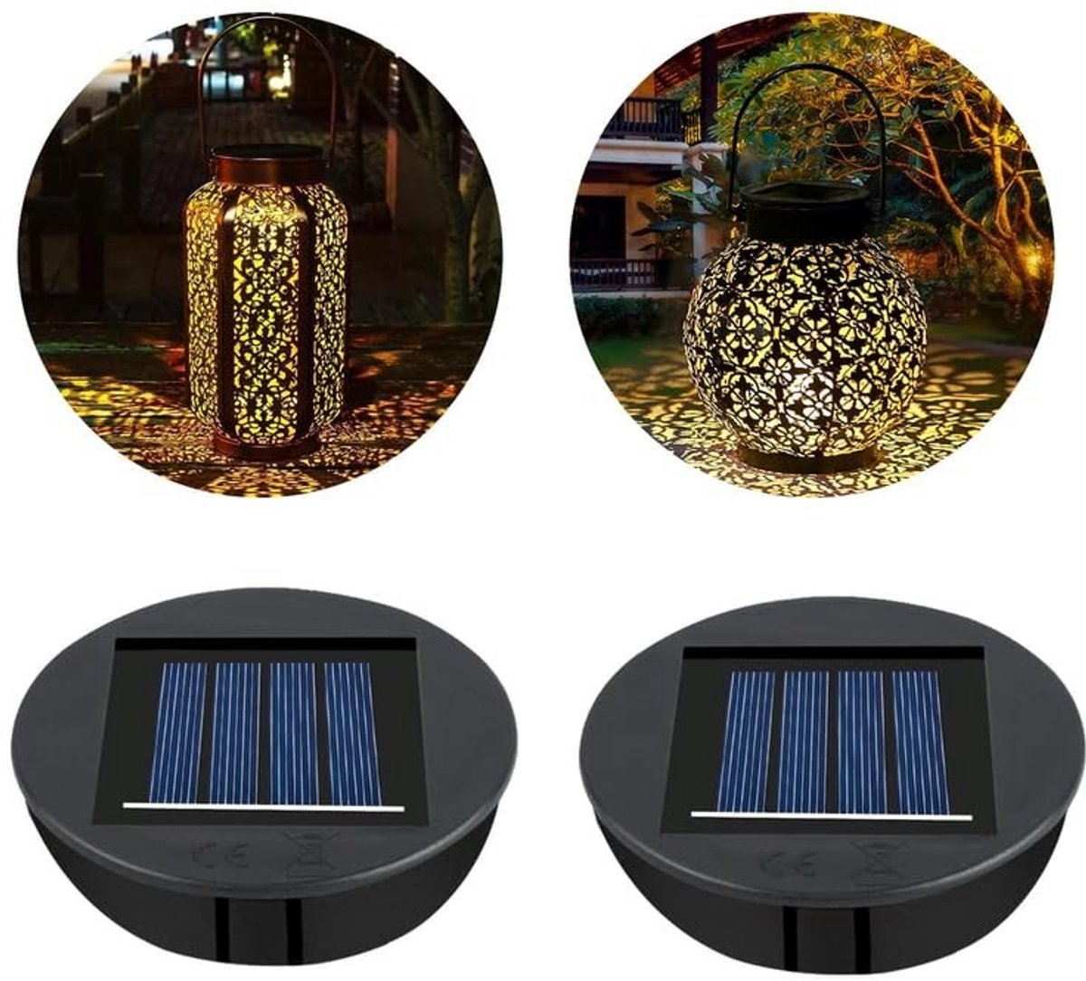 Dailygoody - Vervangende zonnelampen - Zonnepaneel lantaarn - 2 stuks - Reservelamp 8 cm - Decoratieve verlichting - Geschikt voor buiten - Uniek ontwerp