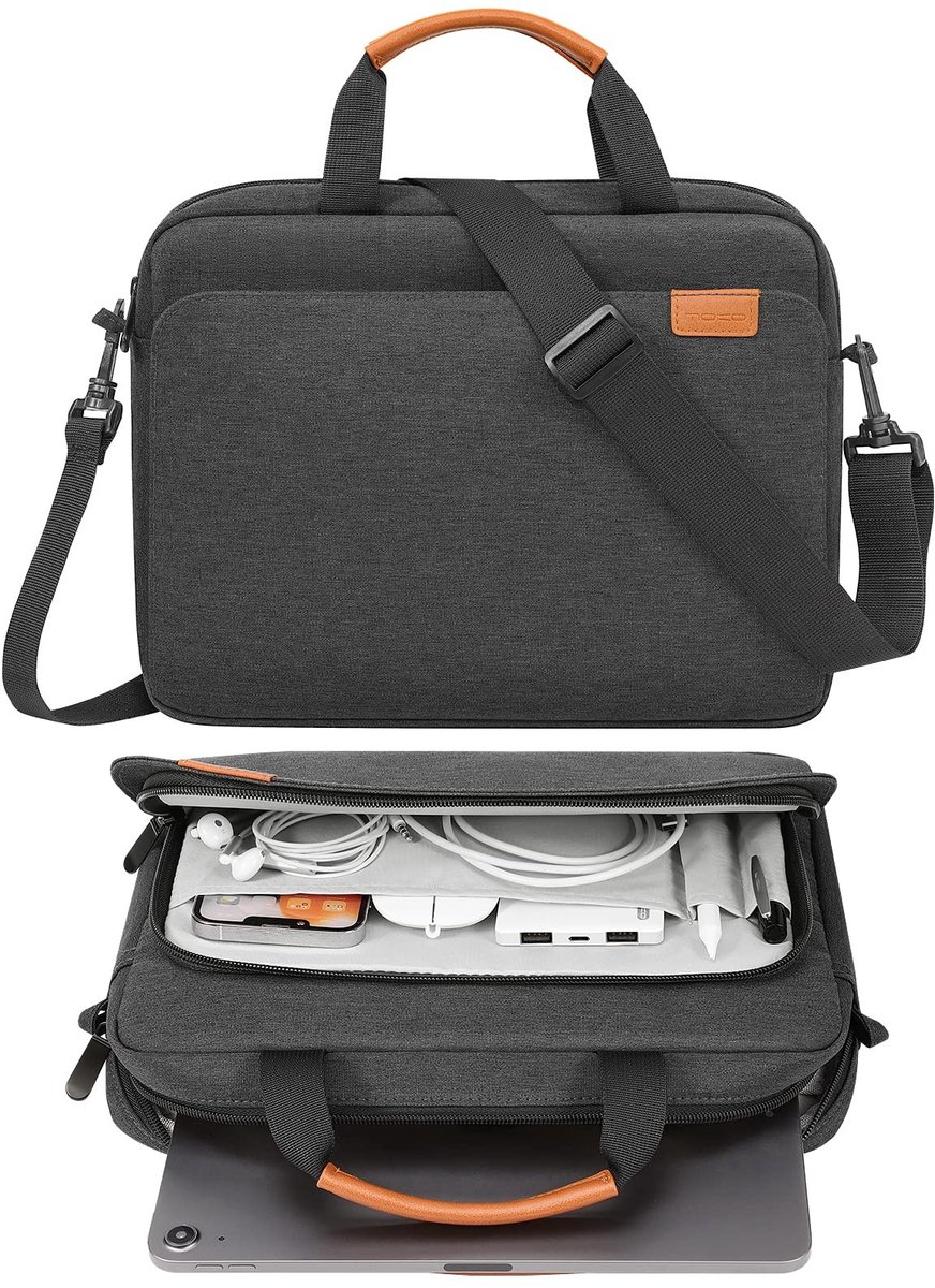 Dailygoody - OmGoods - Dailygoody - Tablet Sleeve - 12.9 Inch - Multi-Functional Pockets - Zwart & Grijs - Geschikt voor iPad Pro en Galaxy Tab S8+/S9+