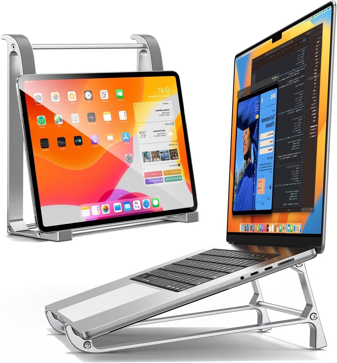 Verticale Laptopstandaard en Opberghouder voor Efficiënt Ruimtegebruik en Organisatie