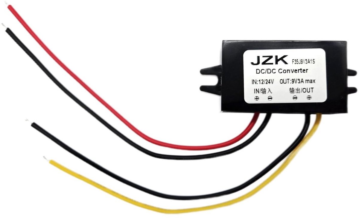 Dailygoody - Auto power converter - 12V naar 9V - Eenvoudig in gebruik - Compact formaat - 3A DC/DC converter - Ideaal voor auto audio en LED display