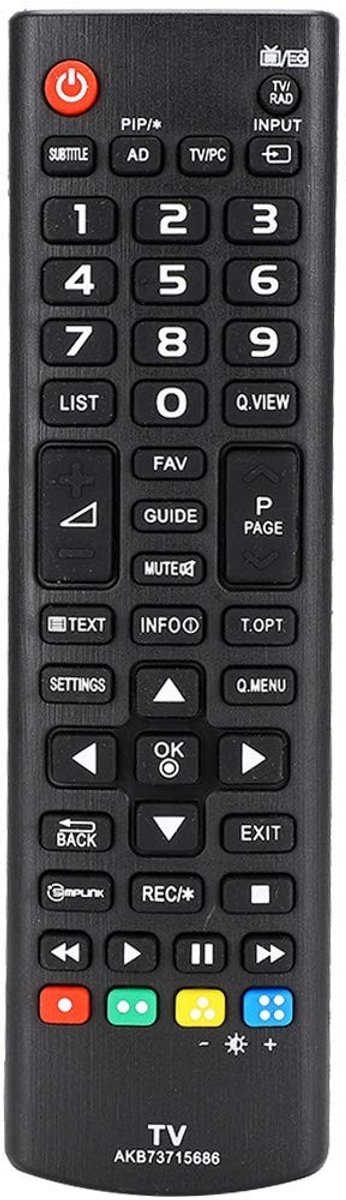 Dailygoody - Vervangende afstandsbediening - Multifunctionele universele afstandsbediening - Comfortabel handgevoel - Geschikt voor Smart TV - Inclusi