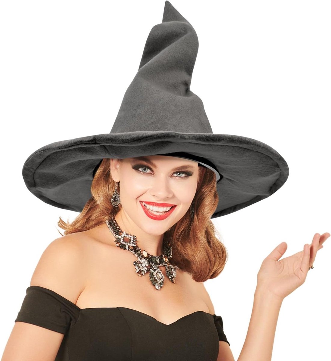 Puntige Toverhoed voor Volwassenen - Halloween Kostuum Accessoire voor Unisex Feest, Carnavalskleding en Theatrale Optredens