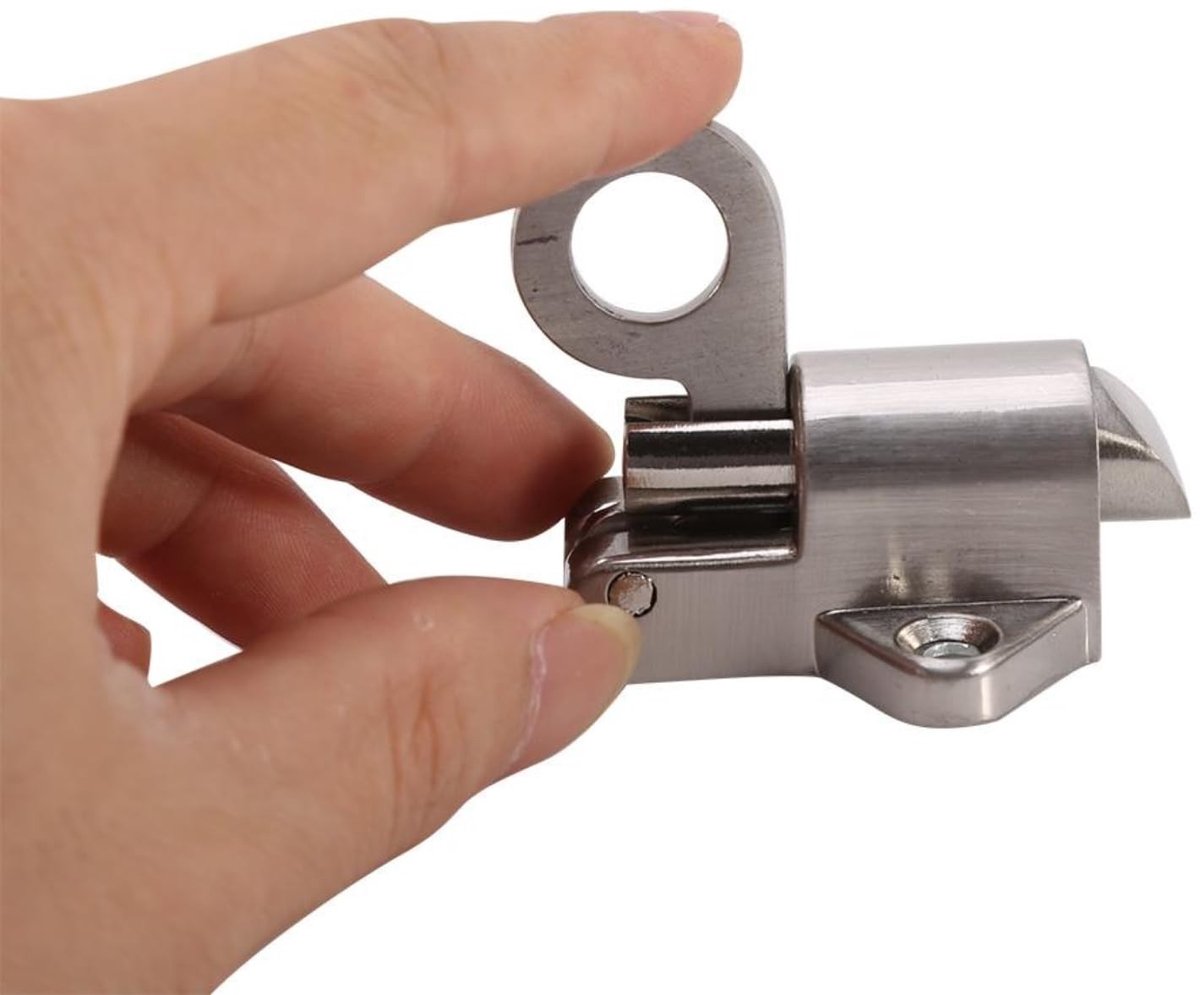 Dailygoody - Veervergrendeling - Veiligheidsdeur voor ramen - Duurzaam en praktisch - Zilver - Aluminium deurbout - Geschikt voor kasten - 1 item