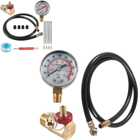 Lucht Tank Reparatie Kit - Compressor Onderhoud - Lekken Dichten - Met Nauwkeurige Meter - 19 Delig - Messing van lucht — afbeelding 3