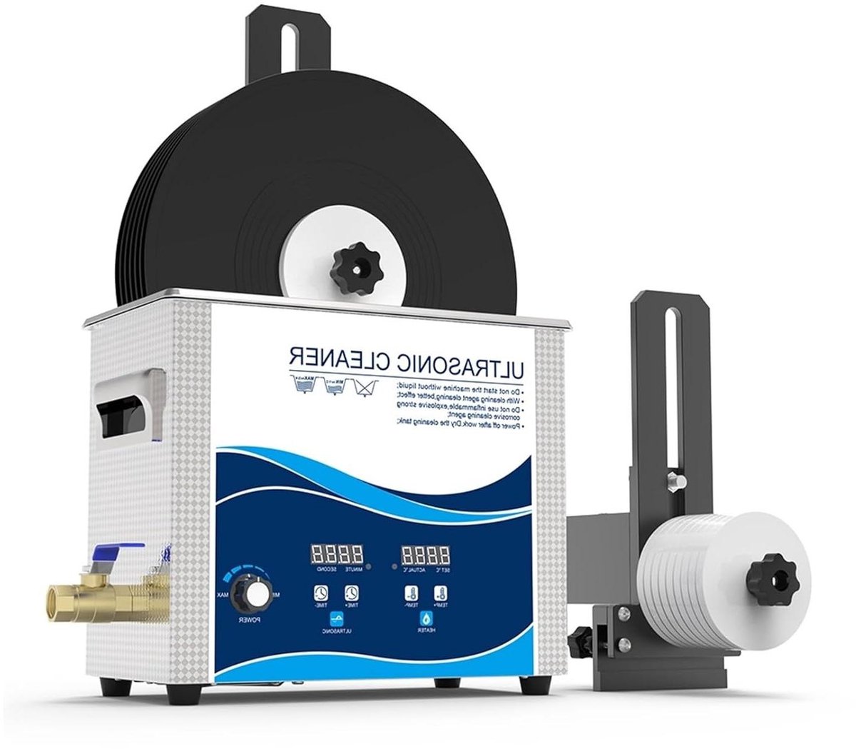 Ultrasone Reiniger - Reinigingsbad - Vinylplaten Reinigen - Verstelbaar Vermogen - 6.5L Capaciteit - Zilver