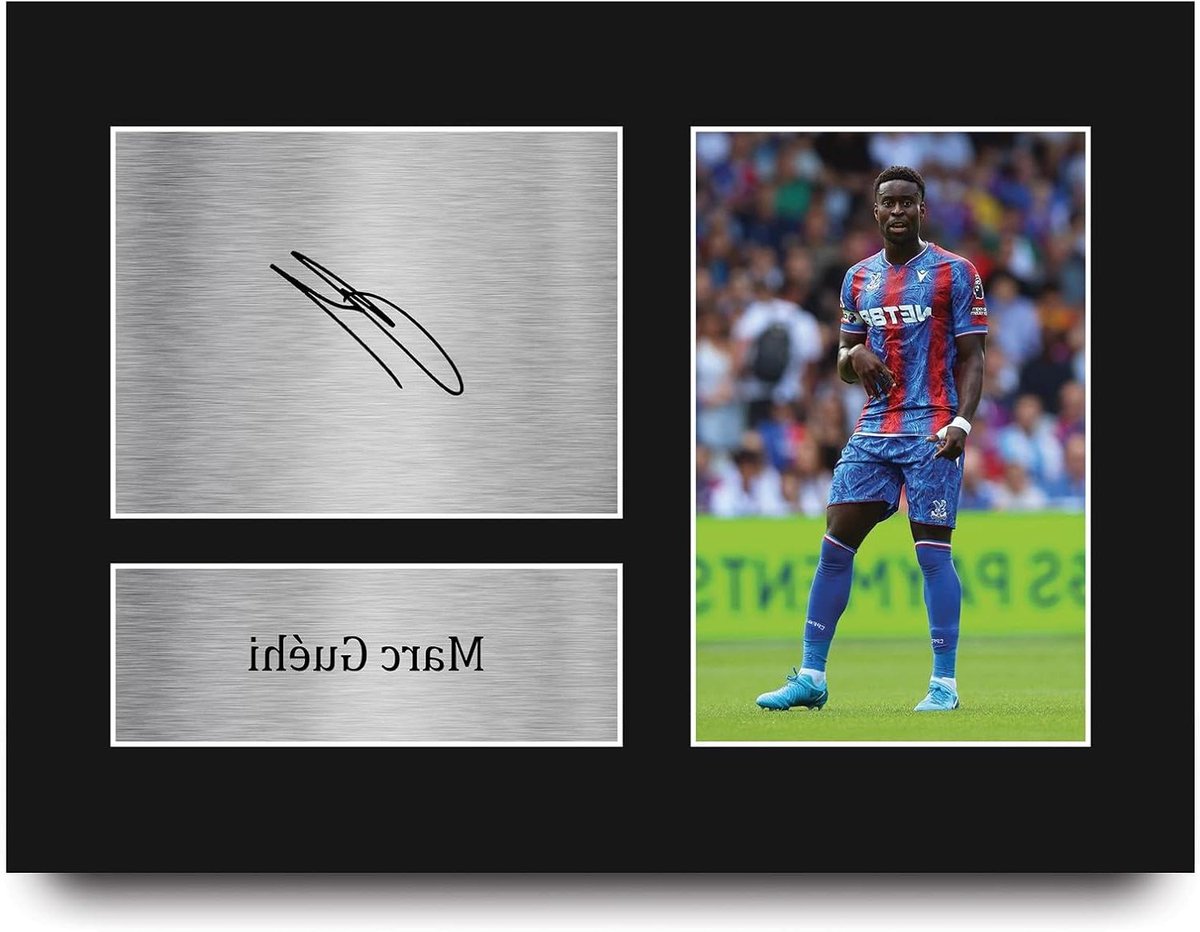 Voetbal foto - Gesigneerde print - Fan decoratie - Gedrukte replica handtekening - A4 formaat - Zwart