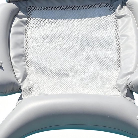Opblaasbare Zwembadvlotters - Zomerbedden Vlot - Ontspannen op water - Ergonomische steun - 120x125cm - Grijs — afbeelding 3
