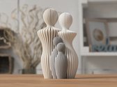Beeld Gezin met 2 kinderen – Moderne Familie Sculptuur voor Interieur | Abstracte Design Decoratie | Minimalistische Woondecoratie