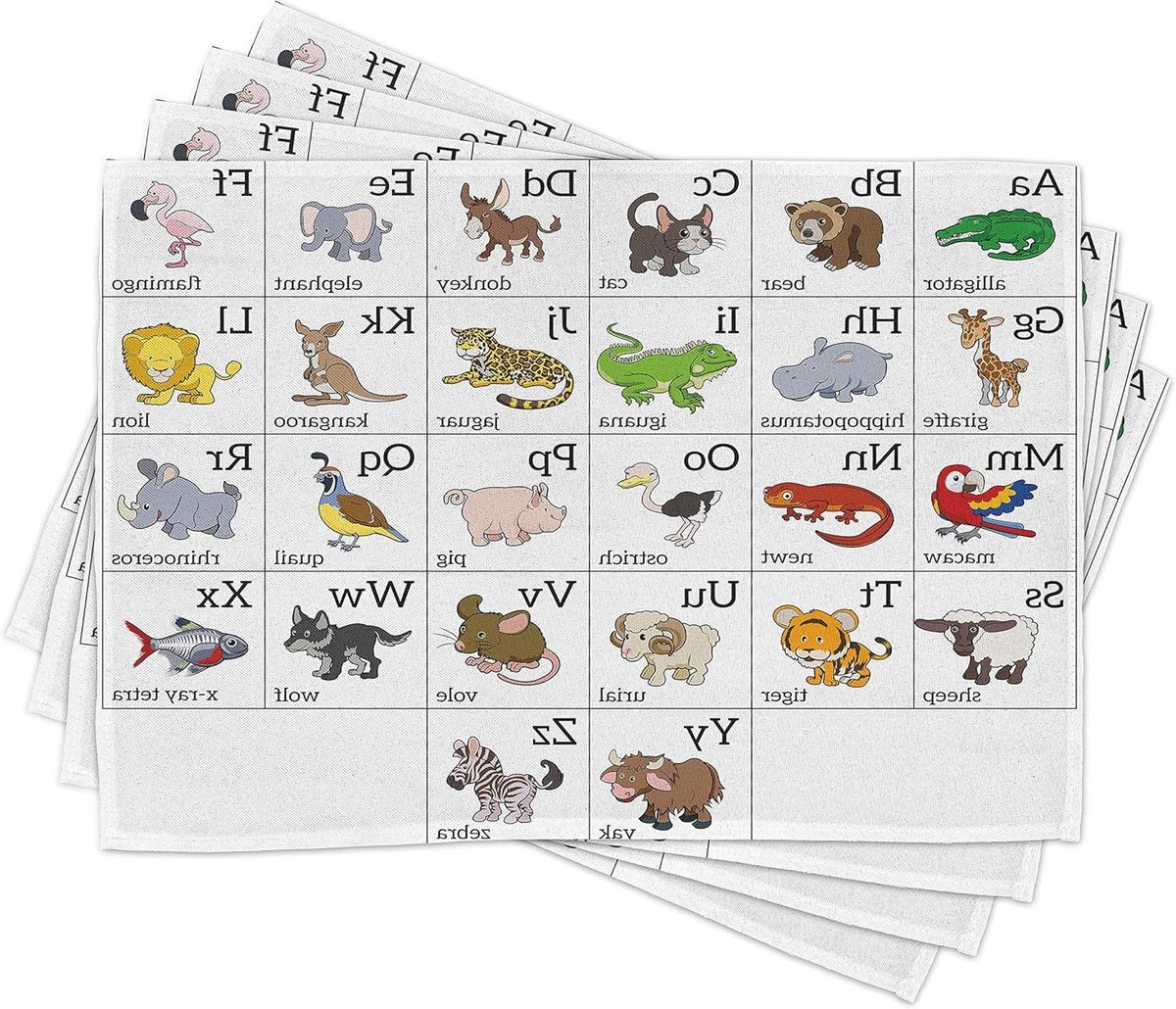 Placemat Set - Tafelmatten - Eettafel Decoratie - Levendige Kleuren - 30x45 cm - Veelkleurig