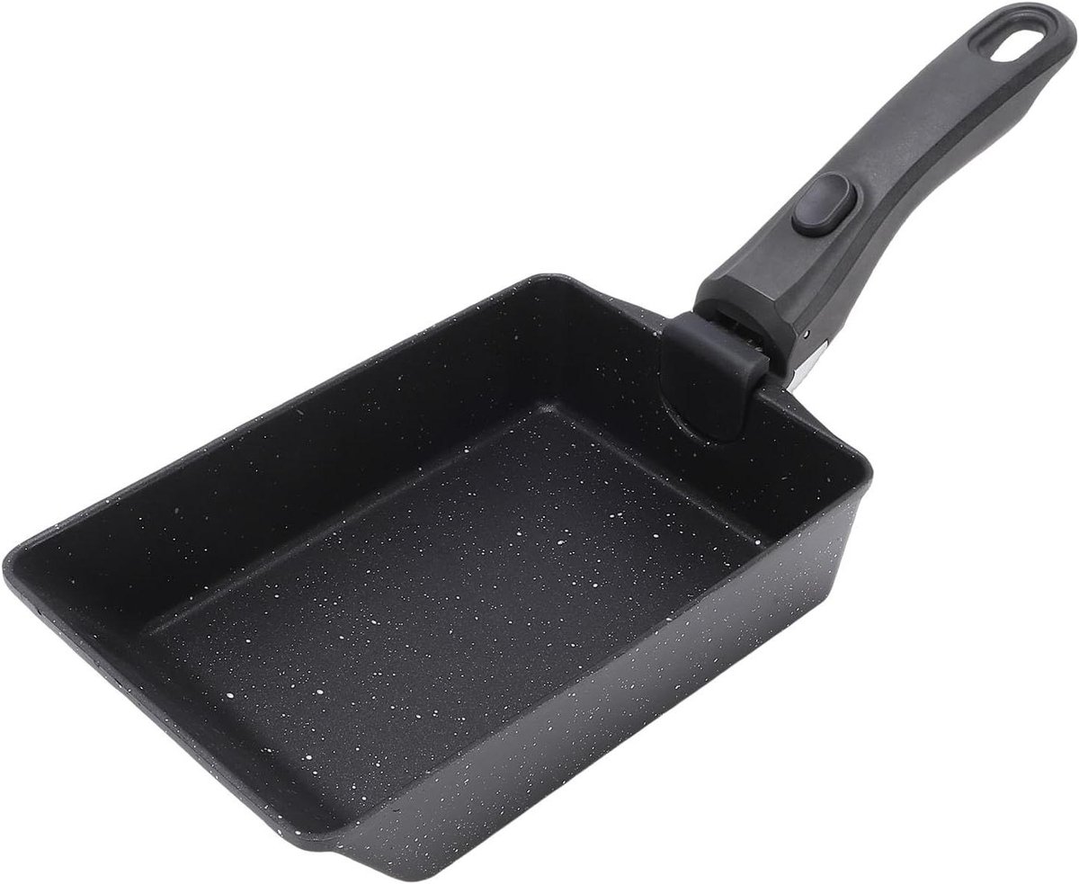 Omeletpan - Japanse pan - Ontbijt maken - Afneembare handgreep - Niet gespecificeerd - Zwart