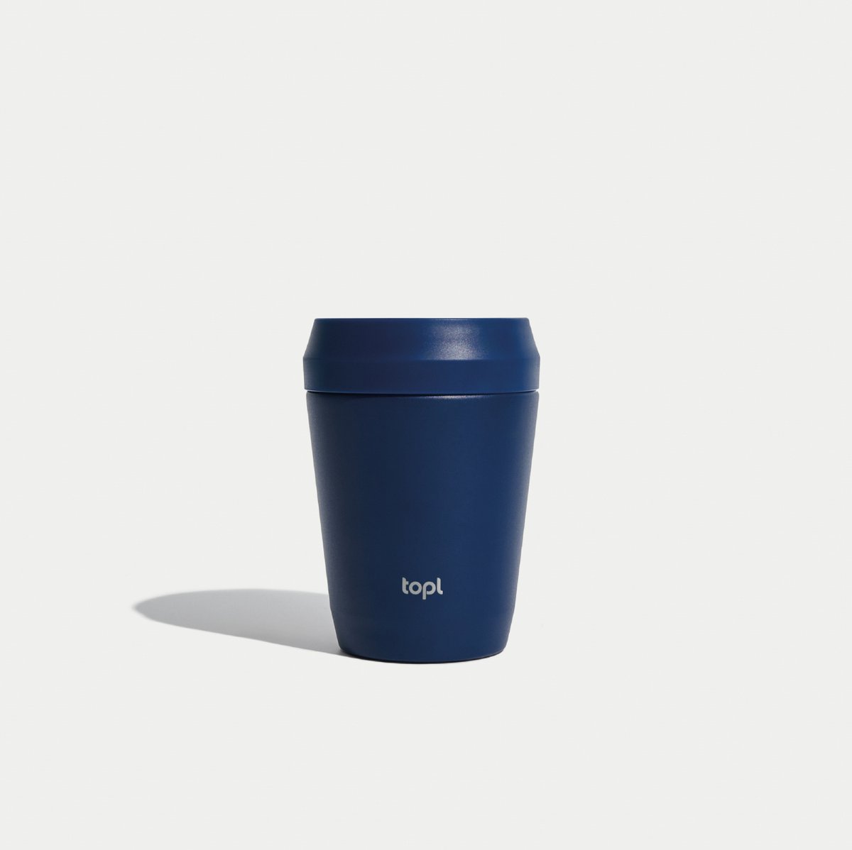 topl Reisbeker To Go Tumbler 8oz/235ml H133mm Navy Twist to open, drink 360 Patented Lid Made with RCS (Recycled Steel ) certified recycled materials and vacuum insulated Travel Mug Thermosbeker