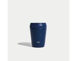 topl Reisbeker To Go Tumbler 8oz/235ml H133mm Navy Twist to open, drink 360 Patented Lid Made with RCS (Recycled Steel ) certified recycled materials and vacuum insulated Travel Mug Thermosbeker