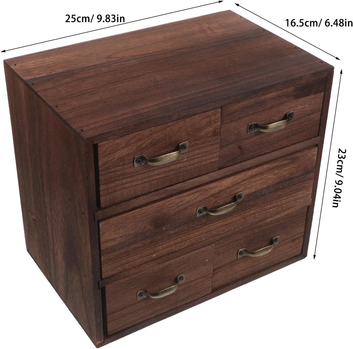 Vintage houten bureau-organizer, kast met lades, rustieke plank met lades, organizers en accessoires voor thuiskantoor, opbergruimte voor knutselspullen, kunst en sieraden. — cadeau in Wonen & Interieur - foto 6
