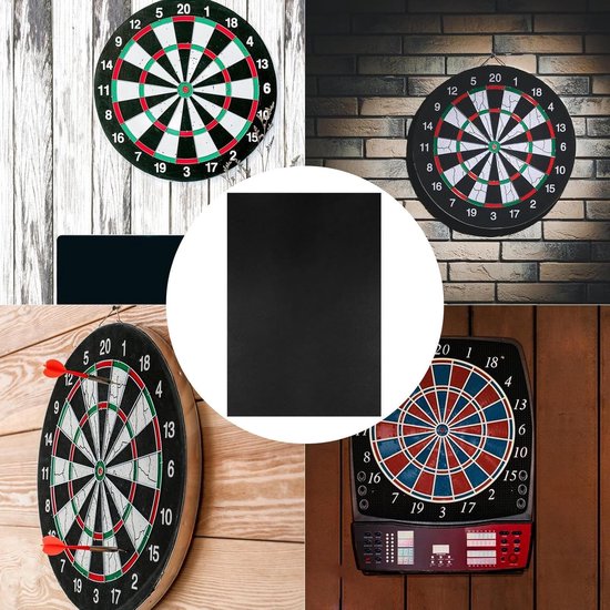 Dartwandbeschermers - Dartspel accessoires - Beschermt muren - Robuust viltmateriaal - 60 x 90 cm - Zwart — afbeelding 5