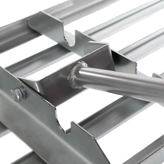Gazonrakel met steel - Leveler hark Egaliseerhark - Gazon egaliseren - Verzinkt stalen kop - 75 x 35 cm - Zilver — afbeelding 2
