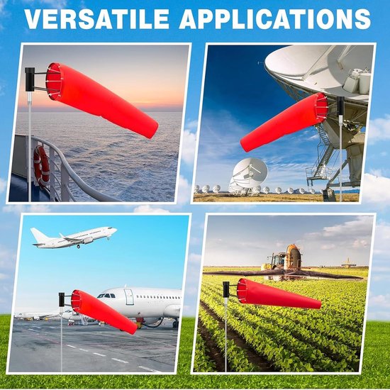 Windsok - Windzak Windmeter - Windrichting Meten - Ripstop Stof - 150 cm - Rood — afbeelding 4