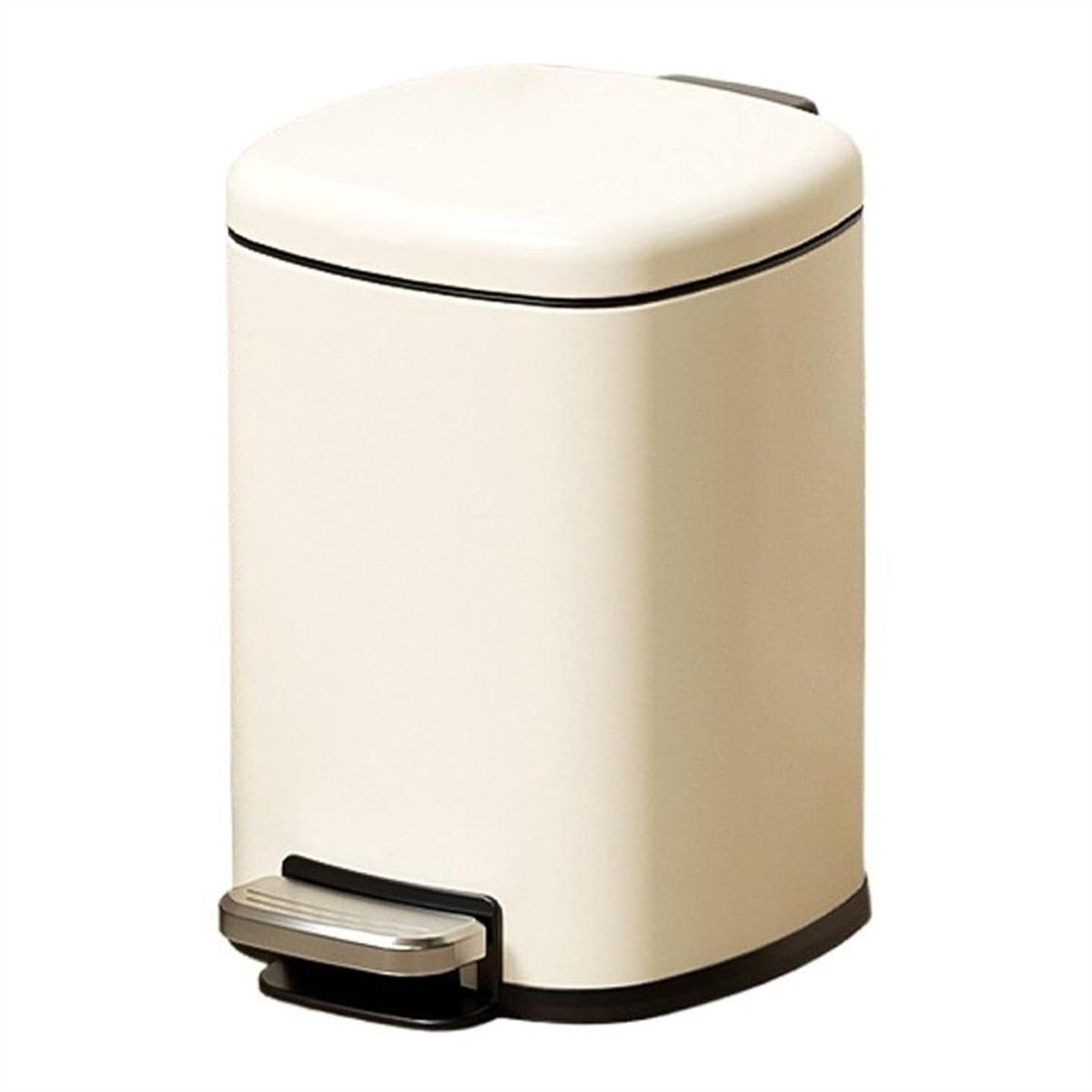 Afvalemmer met Pedaal - Prullenbak RVS - Afval Scheiden - Uitneembare Binnenemmer - 15L - Wit