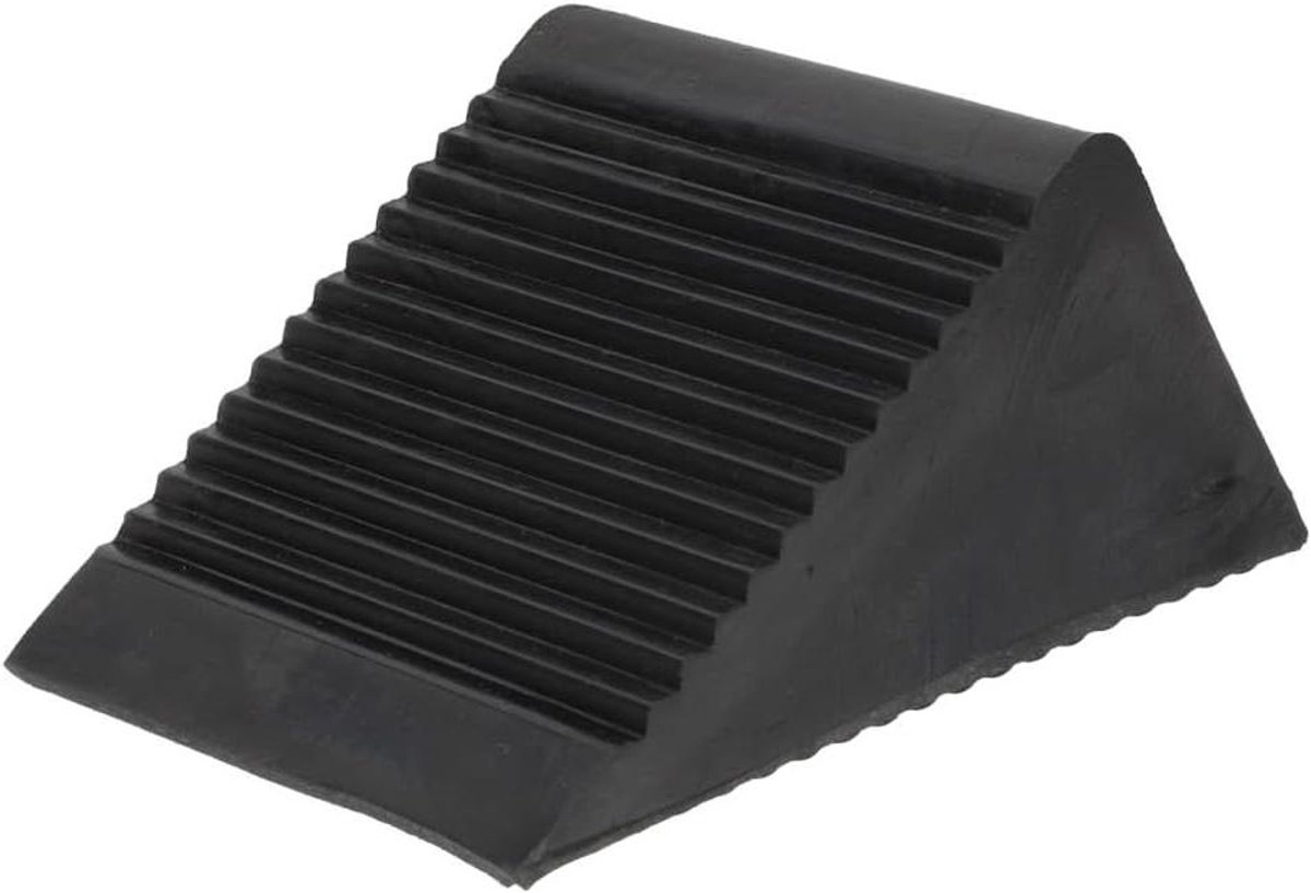 Draagbare Wielstopper - Onderlegwig Bandenwig - Voertuig Stabiliseren - Antislip Rubber Constructie - 12.5 x 7.5 x 6 cm - Zwart