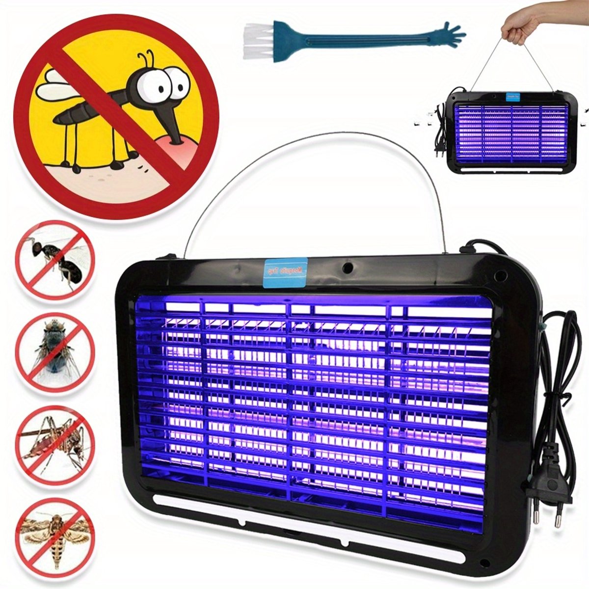 Insectenverdelger Voor Binnen - 8w Elektrische Insectenverdelger - Vliegenvanger - Muggenval Met Beschermend Scherm En Verwijderbare Plastic Opvangbak - Insectenval Voor Thuis, Keuken En Slaapkamer