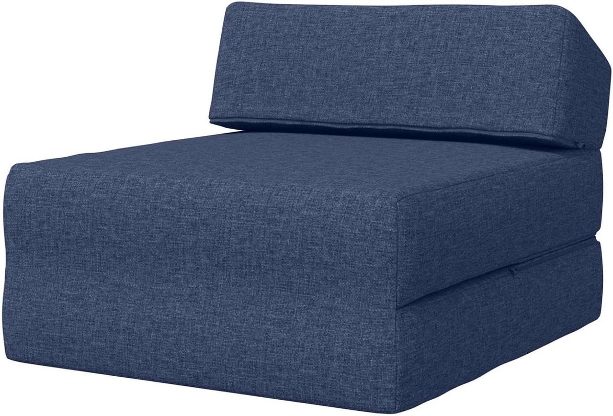 Vouwbare Slaapbank - Opklapbare Bank - Compact Zitten - 2-in-1 Functie - 60 x 70 x 41 cm - Blauw