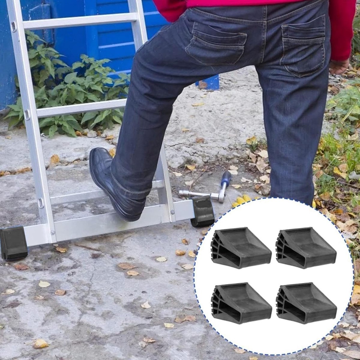 Ladder Voetkussens - Trap Accessoires - Veilig Werken - Antislip Ontwerp - 15 x 15 x 15 cm - Zwart