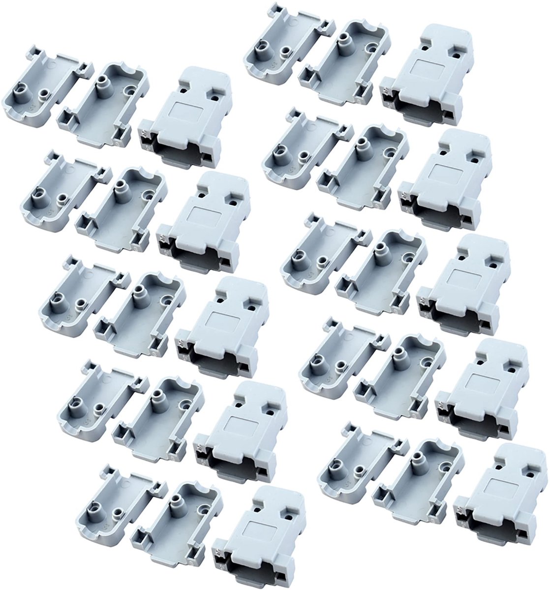 Dailygoody - OmGoods - Dailygoody - Afdekschalen - D-Sub DB9 9 pennen stekker - Kunststof - Grijs - 20 stuks - Perfect voor aansluiting en bescherming