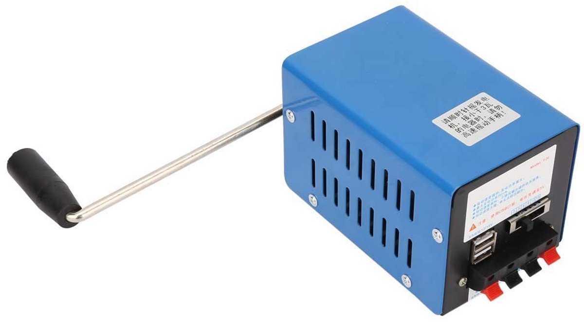 Dailygoody - OmGoods - Dailygoody - Handmatige Generator - USB Generator - Draagbare noodstroomvoorziening - Blauw - High Power Crank Generator - Externe survival batterij -...