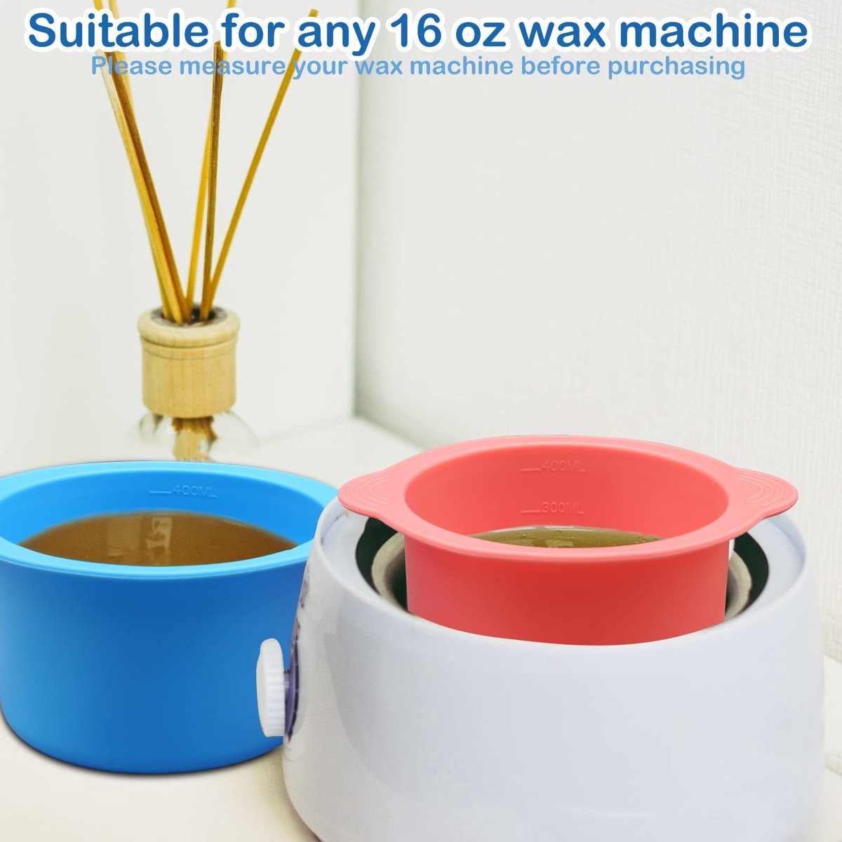 Dailygoody - Siliconen Waswarmer Voering - Herbruikbare Wax Melt Liner - Blauw en Roze - Antiaanbaklaag - Gemakkelijk schoon te maken - Geschikt voor ...