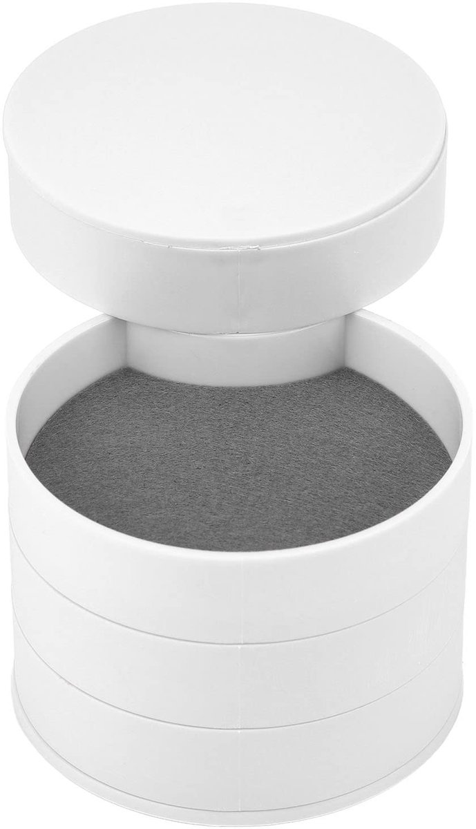 Dailygoody - Roterende Juwelendoos - Antislip Ring - Praktisch Driedimensionaal Ontwerp - Wit - Elegant en Functioneel - Geschikt voor Huishouden