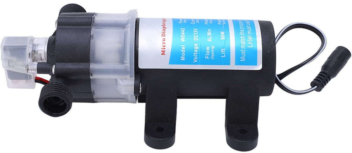Dailygoody - Zelfaanzuigende Booster Pomp - Elektrische Membraanpomp - 80W - Blauw - Voor besproeien en pompen - Geschikt voor tuin en experimenten