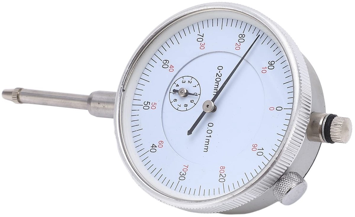 Dailygoody - OmGoods - Dailygoody - Wijzermeter - Mechanische meetklok - Nauwkeurig meten - 0-20 mm - Slijtvast roestvrij staal - Perfect voor hobbyisten en professionals