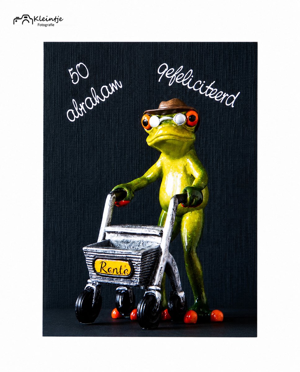Abraham wenskaart – Kikker kaart voor 50 jaar | Kleintje Fotografie