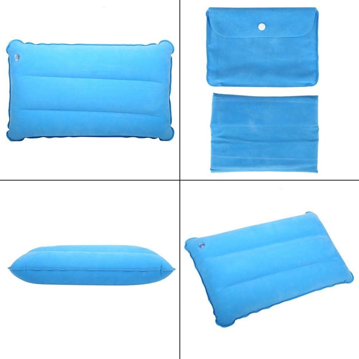 Opblaasbaar Kussen - Luchtkussen Kampeer - Reizen en Ontspannen - Cervicale Ondersteuning - 43 x 255 cm - Blauw