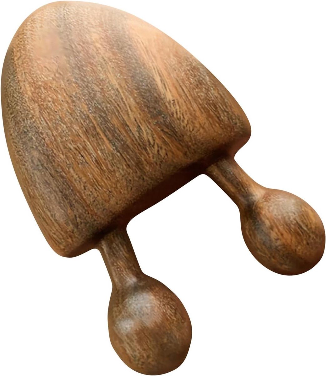 Hoofdmassageapparaat - Houten massage tool - Ontspanning bevorderen - Massief sandelhout - 10 x 10 x 3 cm - Natuurlijk hout