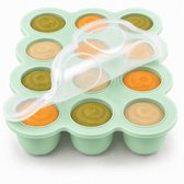 Bangosa Babyvoeding Bewaarbakjes Siliconen – 12 Vakken met Deksel voor Moedermelk, Puree, Toetjes en IJsblokjes
