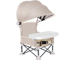 Opvouwbare Kinderstoel - Draagbaar Babyzitje - Buiten Eten - Verbeterde Stabiliteit - 39 x 18 x 39 cm - Geel
