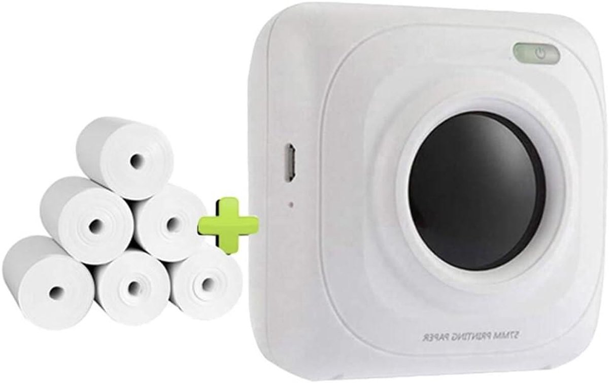 Mini Thermische Printer - Pocket Printer Foto Printer - Labels Printen - Inktloos Duidelijk Afdrukken - 83x83x45 mm - Wit