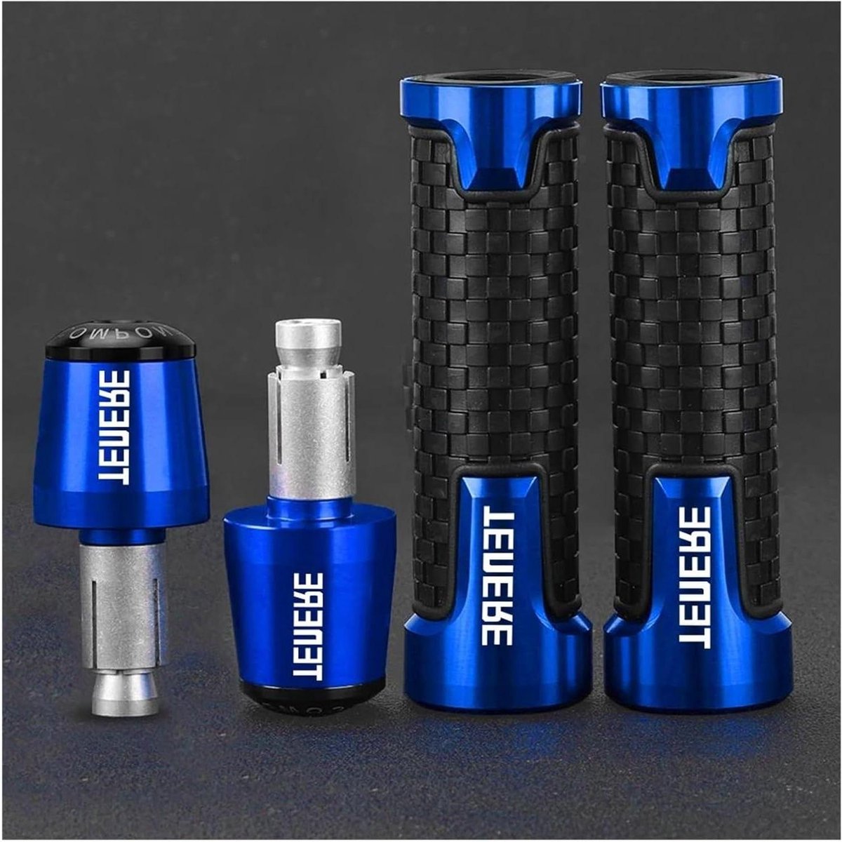 Motorfiets Handvatten - Stuureinden Handvatbeschermers - Rijcomfort Verbeteren - Schokabsorberend Rubber - 22mm 7/8 inch - Zilver