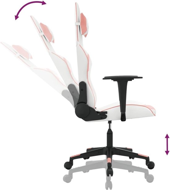 Gaming Stoel - Comfort Stoel - Ontspannen Zitten - Met Massagefunctie - 66.5 x 61 x 127.5 cm — afbeelding 2