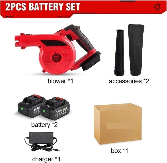 Elektrische Bladblazer - Luchtblazer Zuiger - Tuin Onderhouden - Zuig- en Blaasfunctie - 3500W - Rood — afbeelding 5