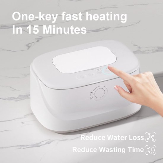 Babydoekjes Warmer - Doekjes Dispenser - Comfortabele Verzorging - Snelle Verwarming - 23 cm Lengte - Wit — afbeelding 5