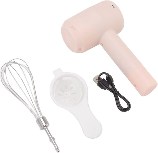 Draadloze Handmixer - Elektrische Mixer - Bakken en Mixen - USB Oplaadbaar - 20W Krachtig - Lichtroze — afbeelding 5
