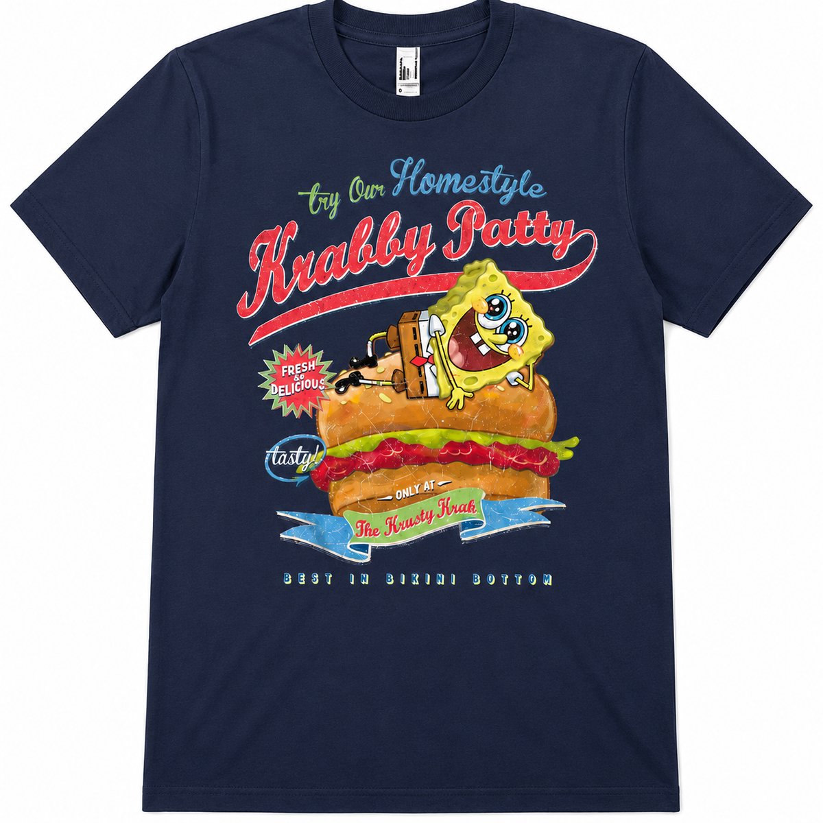 SpongeBob Krabby Patty T-Shirt S Blauw