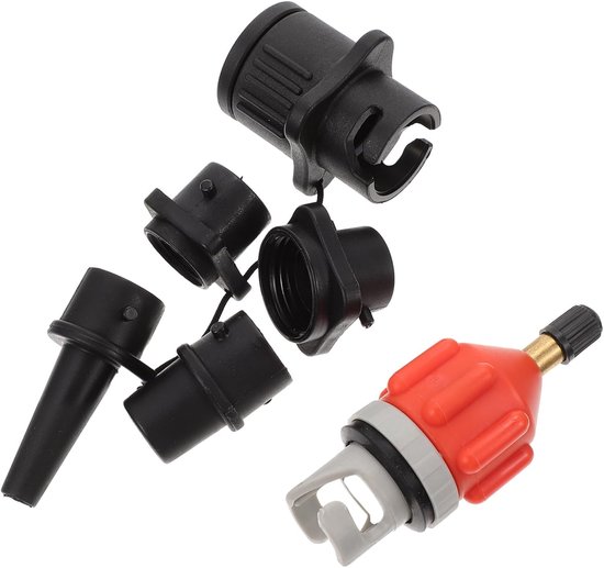 Luchtadapter Set - Pomp Opzetstuk - Watersport Accessoires - Hoge Sterkte Duurzaam - 5 Stuks - Oranje — afbeelding 4