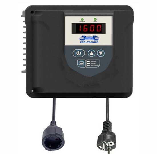 POOLTRONICS Frequentieregelaar Zwembadpomp – Zwembad Pomp Controller – Variabele Snelheid – Bespaar tot 50% Energie – Plug & Play – Geschikt tot 1.5 kW / 2HP – BASIC